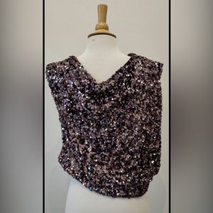 Olivaceous Sequin Top